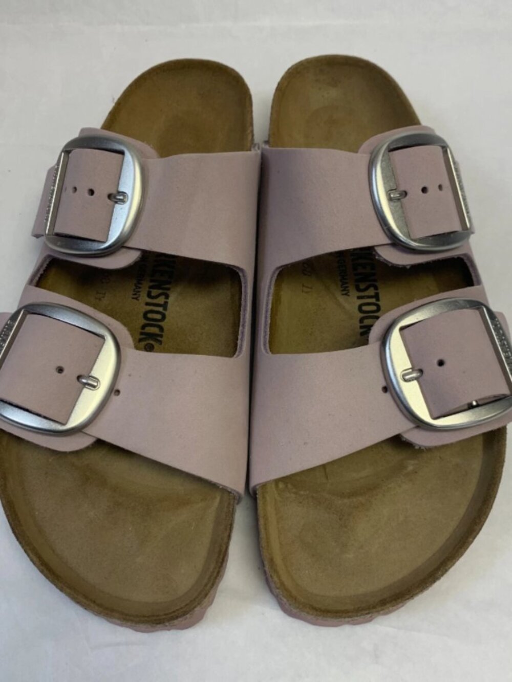 Birkenstock Arizona Big Buckle Yomo Lilac Nubuck Leather Regular Width Sandals